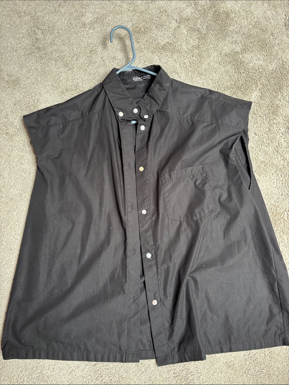 Women’s Black Short-Sleeve Button-Front Shirt